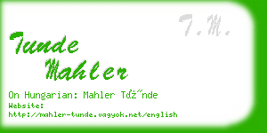 tunde mahler business card